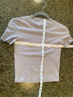 Zara Pastel Lavender Short Sleeve Crew Tee